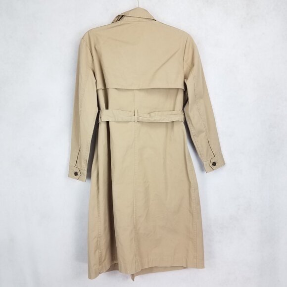 NEW Popsugar Women's XS Trench Coat in Beige / Tan 100% Cotton NWT $80 - Picture 2 of 11